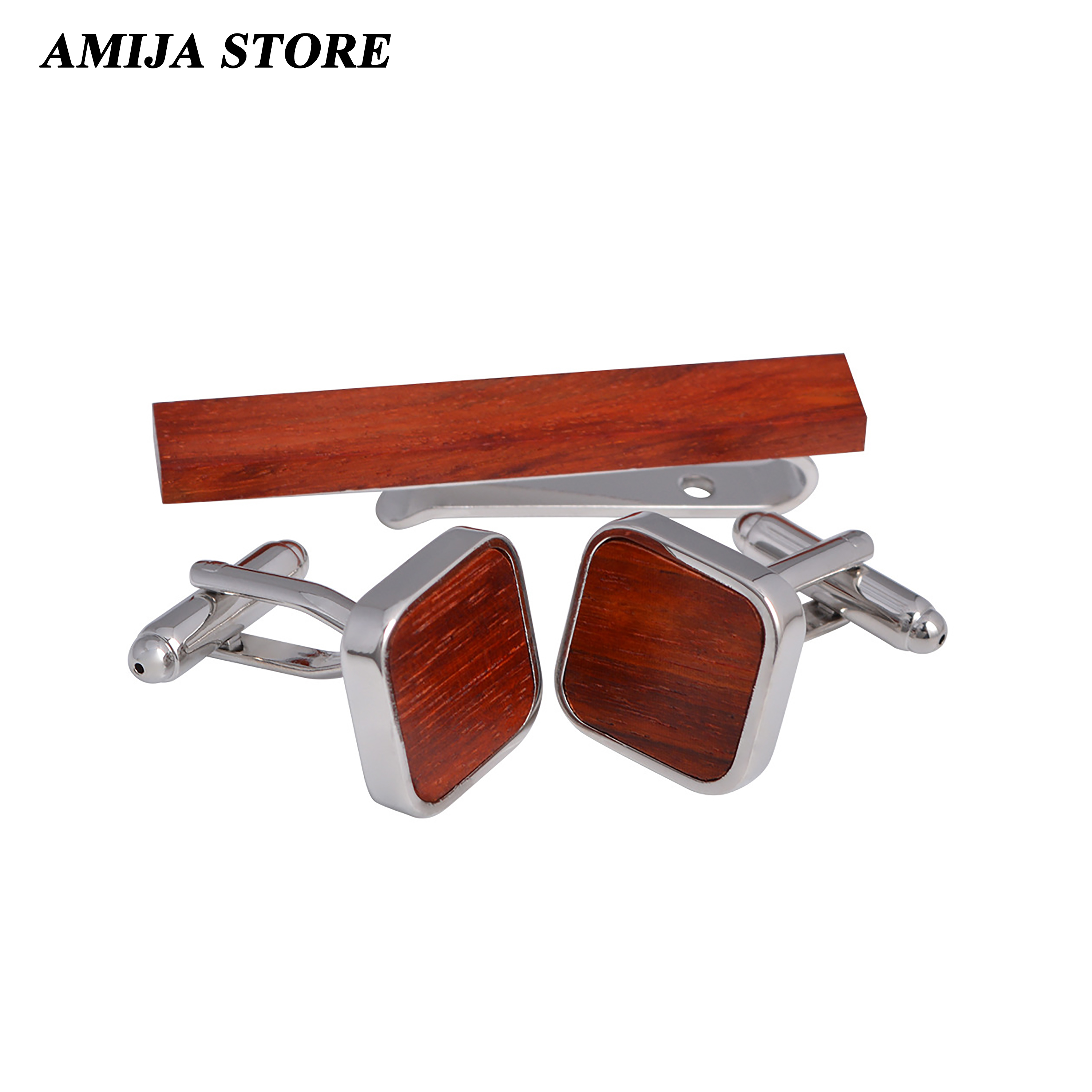 High Quality Wooden Cufflinks  - Tie Bar Set Gift reseña y precio