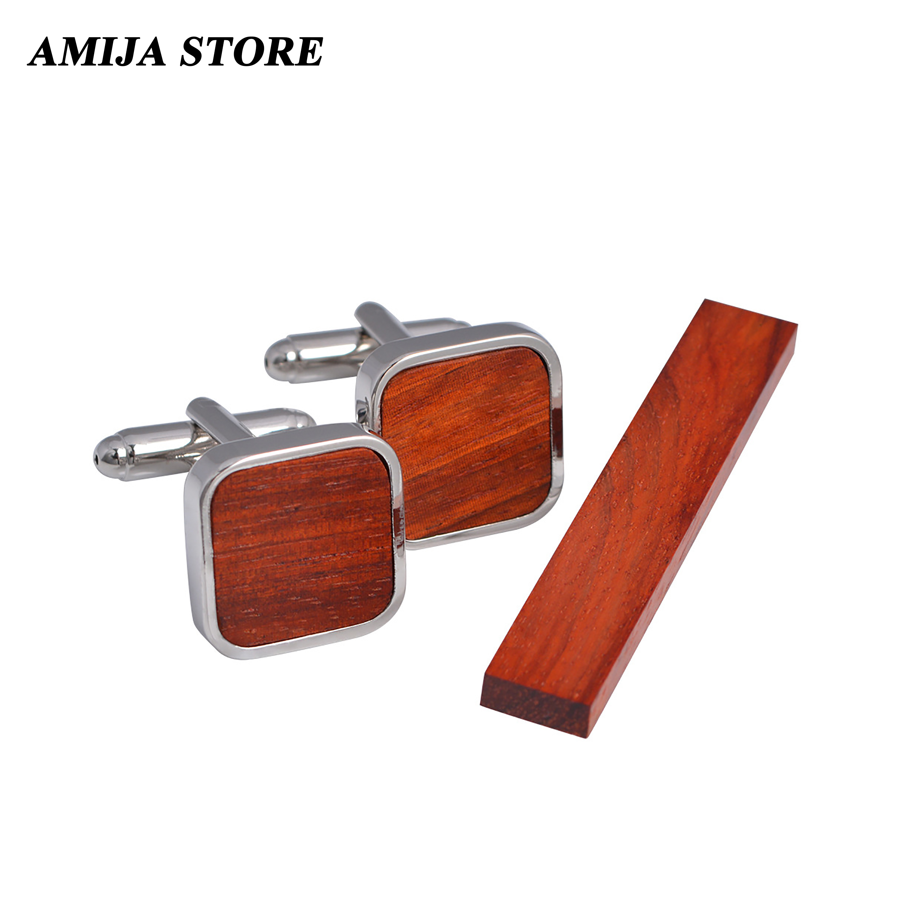 High Quality Wooden Cufflinks  - Tie Bar Set Gift reseña y precio