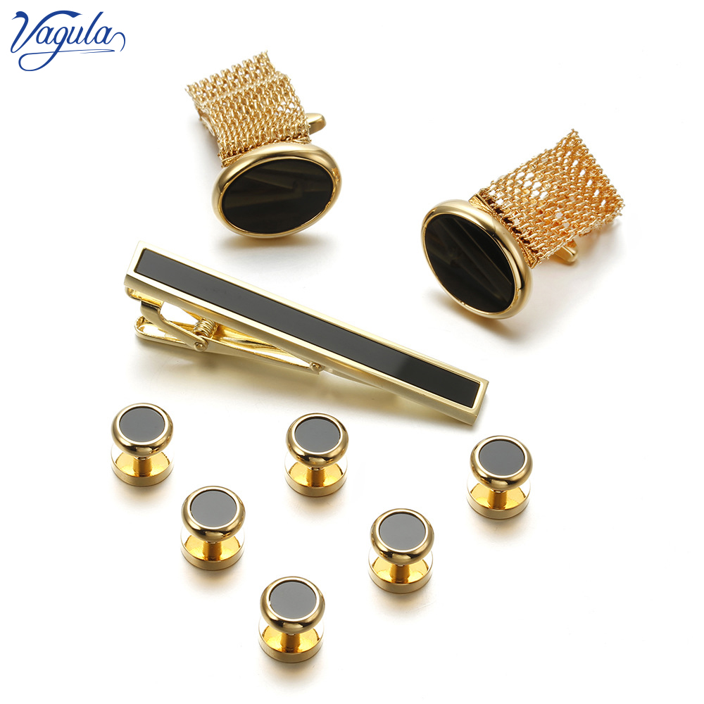 VAGULA New 9PCS Cuff links Tie - Tie Bar Set Gift reseña y precio