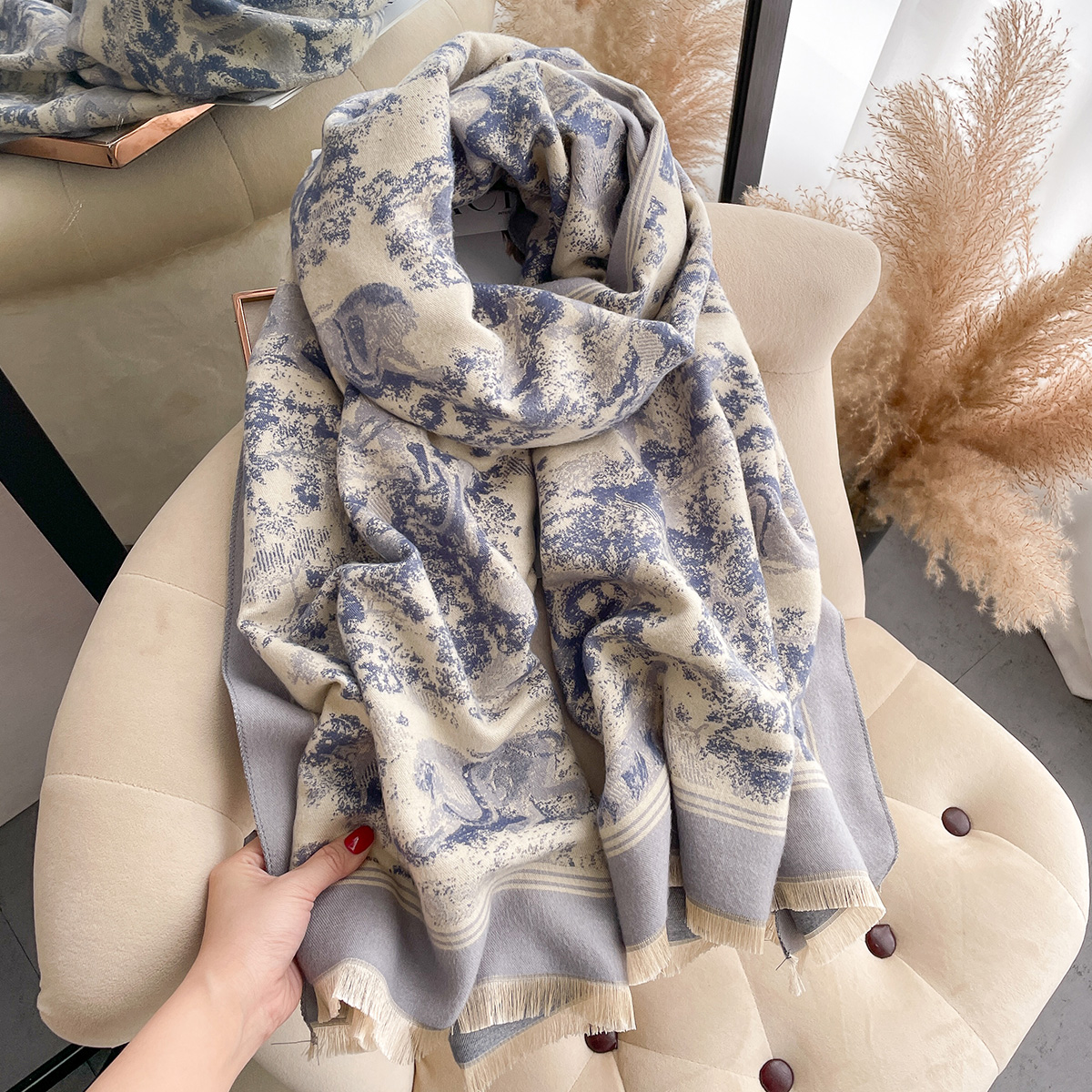 Luxury Winter Cashmere Scarf W - Woven Scarf Blanket reseña y precio
