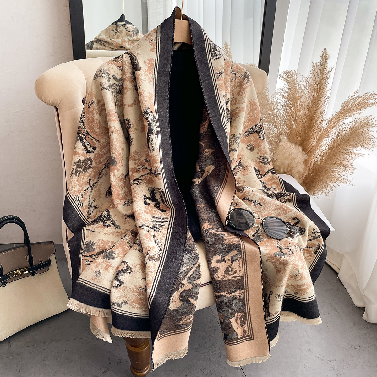 Luxury Winter Cashmere Scarf W - Woven Scarf Blanket reseña y precio