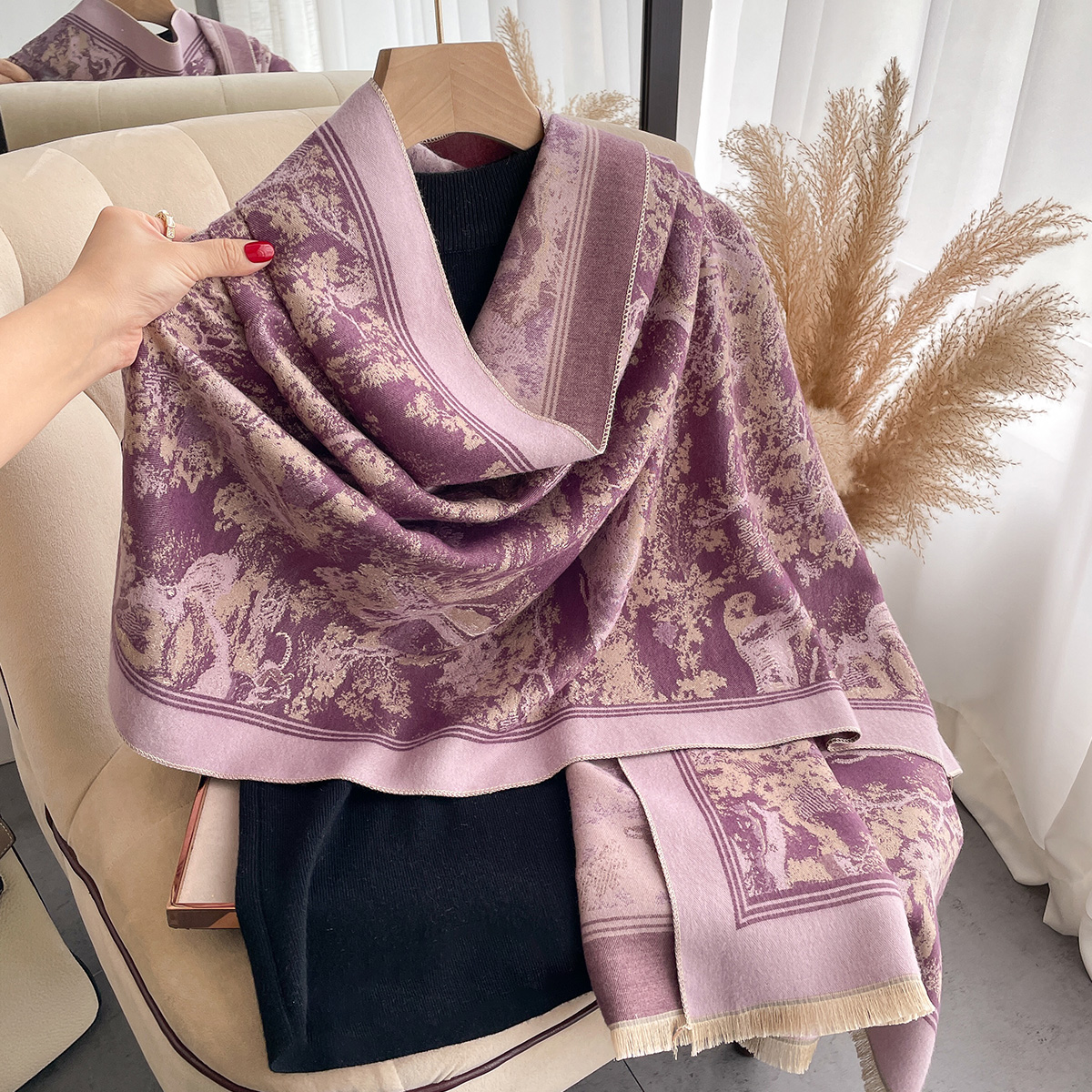 Luxury Winter Cashmere Scarf W - Woven Scarf Blanket reseña y precio