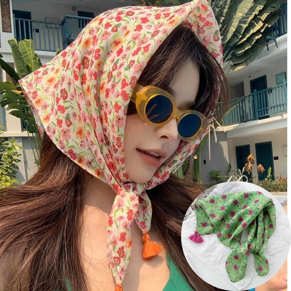 Summer Scarf Colorful Flower P - Bandana Cotton reseña y precio