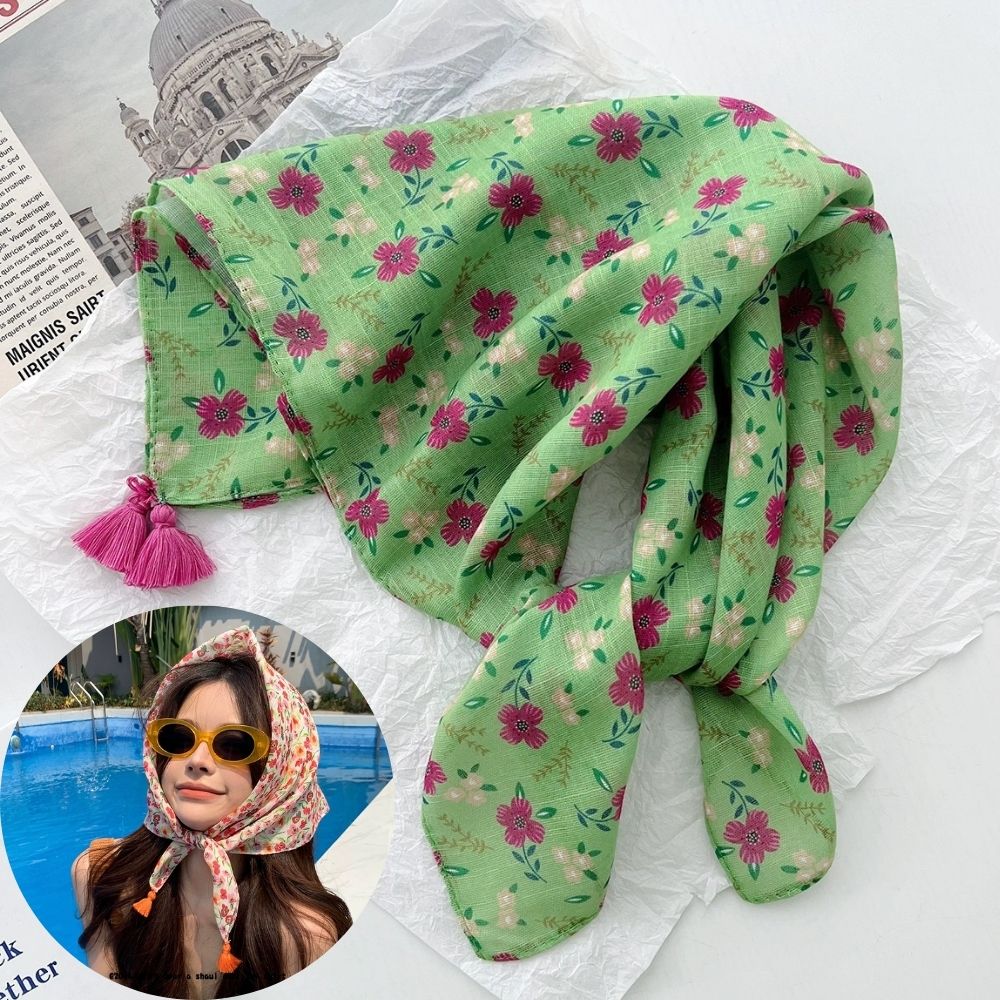 Summer Scarf Colorful Flower P - Bandana Cotton reseña y precio