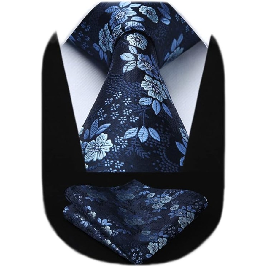 Men Floral Ties Woven Classic  - Pocket Square Set reseña y precio