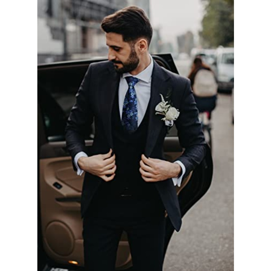 Men Floral Ties Woven Classic  - Pocket Square Set reseña y precio