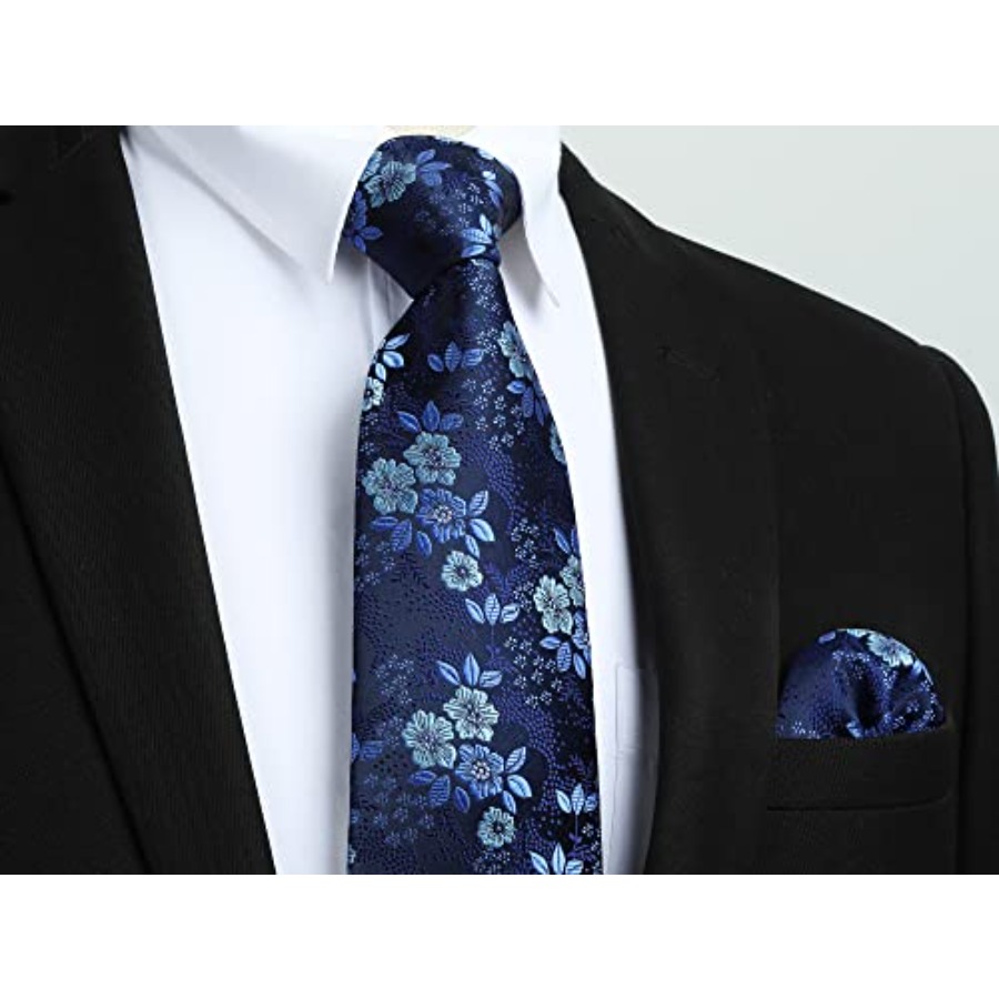 Men Floral Ties Woven Classic  - Pocket Square Set reseña y precio