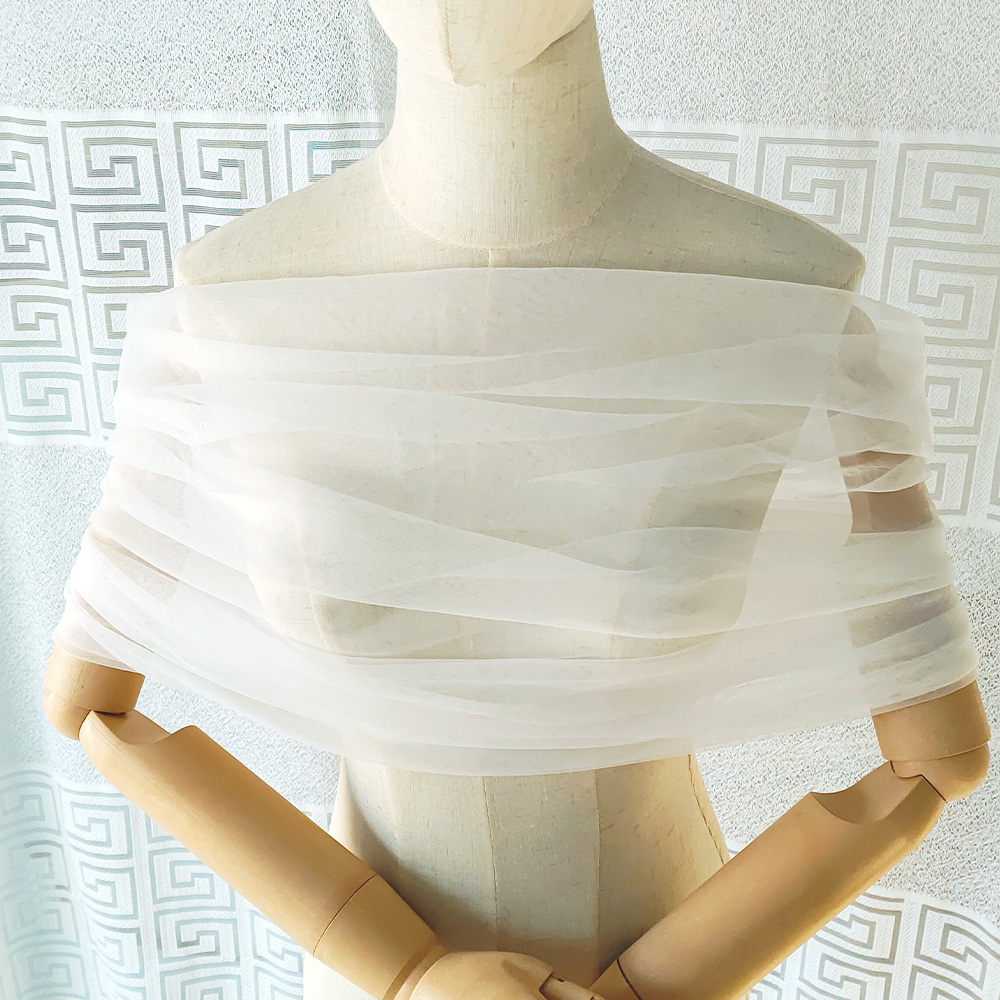 Women Pleated Tulle Sheer Wrap - Stole Wedding Shawl reseña y precio