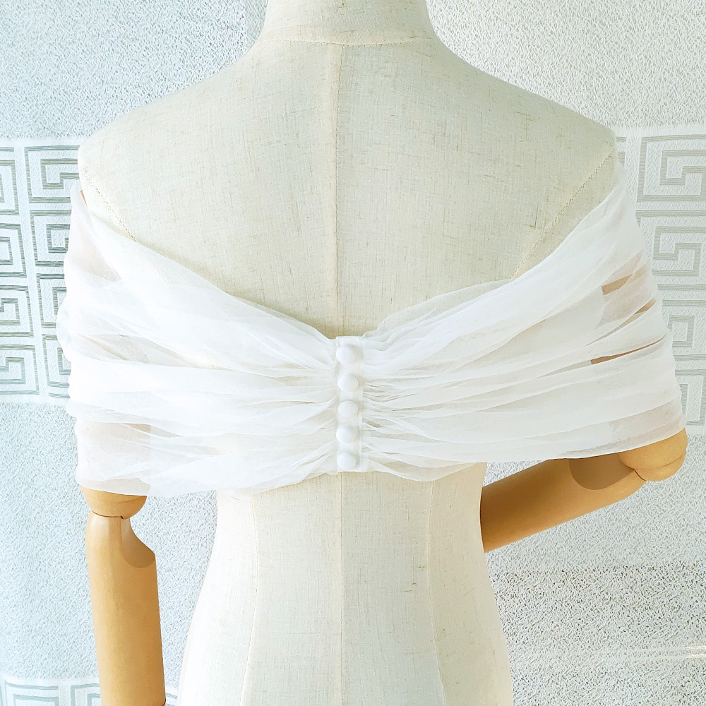 Women Pleated Tulle Sheer Wrap - Stole Wedding Shawl reseña y precio