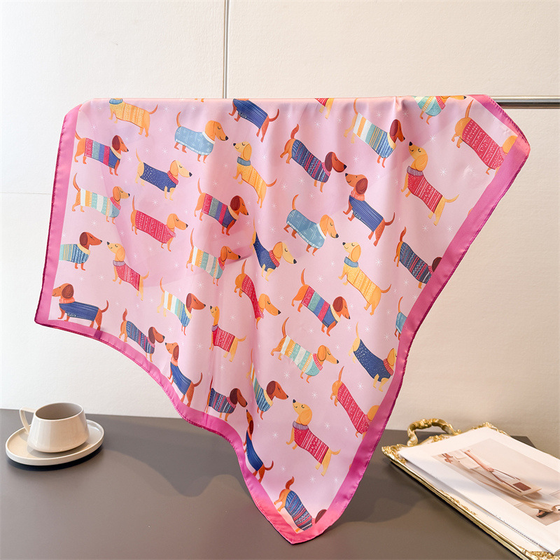 Ladies Cotton Dog Printed Squa - Bandana Cotton reseña y precio