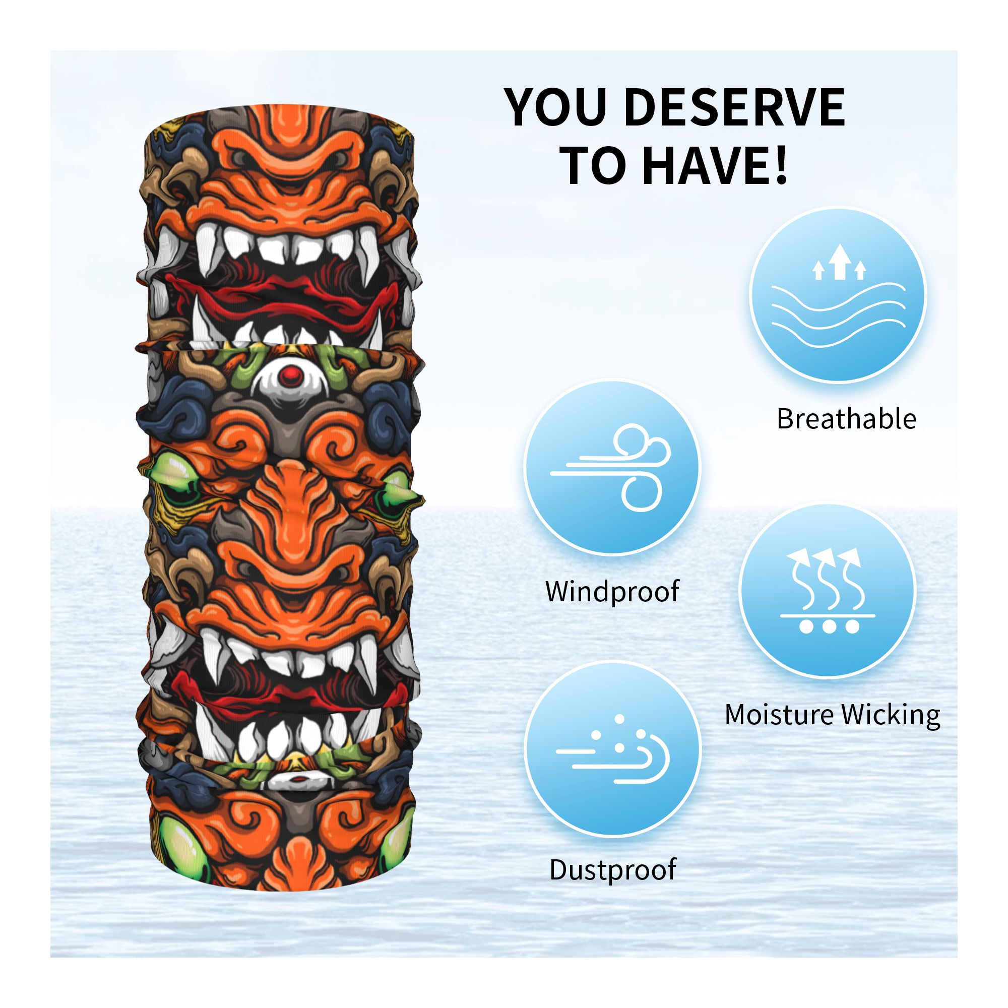 Custom Samurai Demon Oni Winte - Neck Warmer Tube reseña y precio