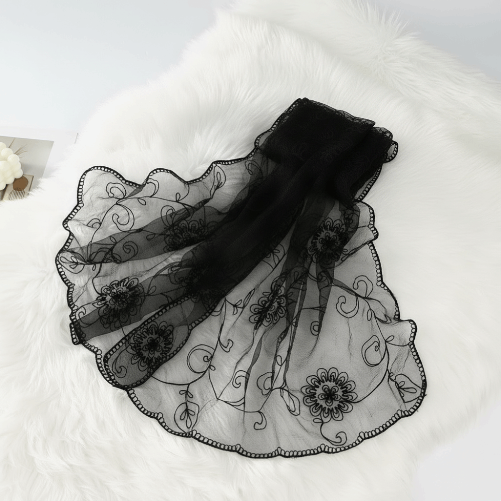 Lace Scarf Embroidered Floral  - Stole Wedding Shawl reseña y precio