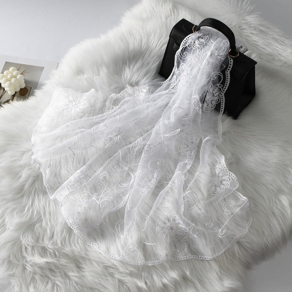 Lace Scarf Embroidered Floral  - Stole Wedding Shawl reseña y precio