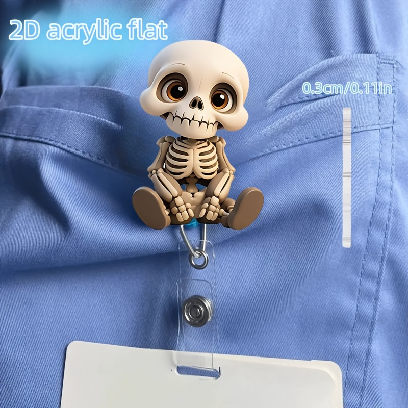 2D Flat, Acrylic Dazed Skull H - Lanyard Badge Holder reseña y precio